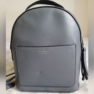 Fiorelli Gary Mini Backpack Purse Top Handle Side Pockets Zipper Closures Gray